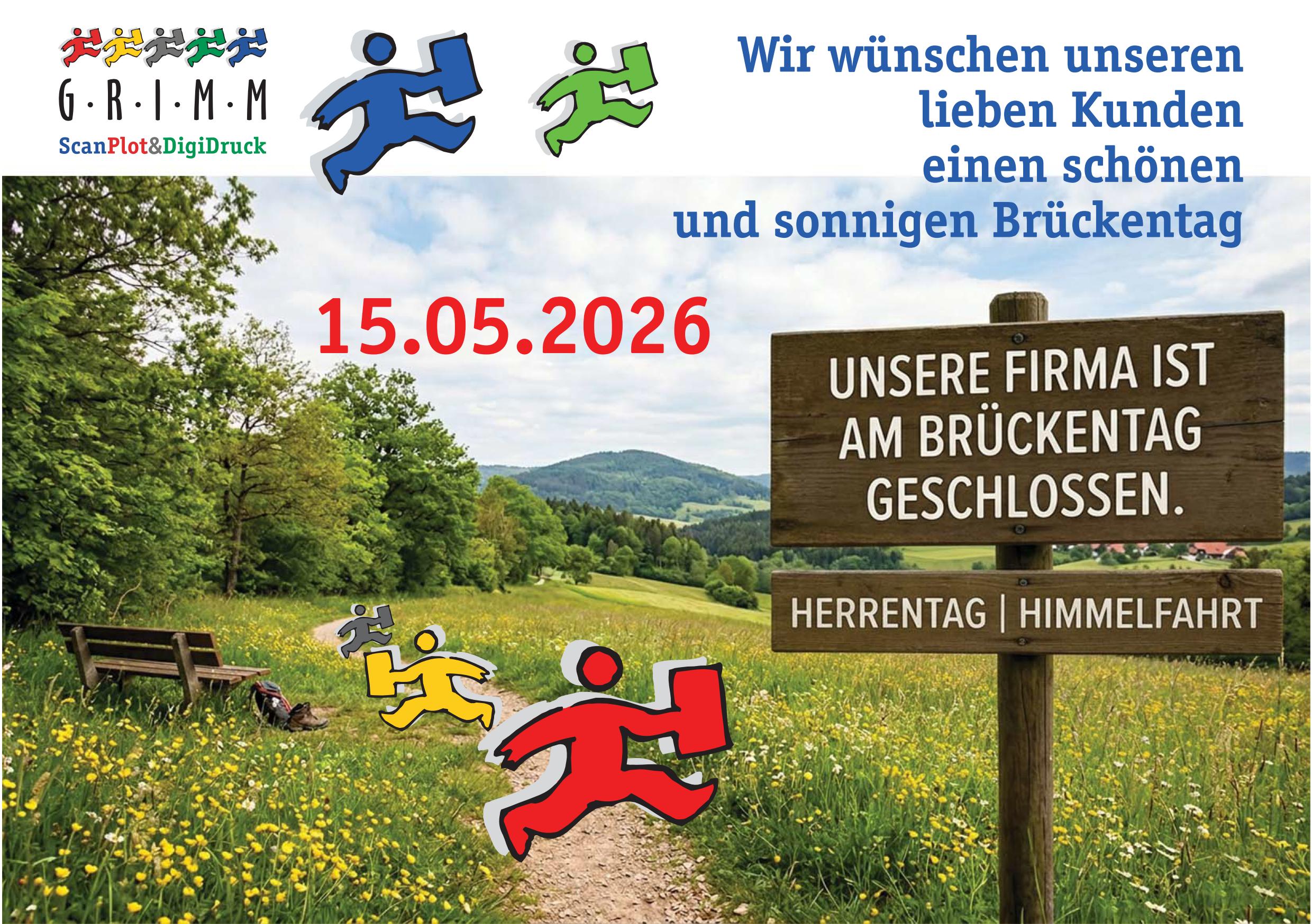Information zum Brückentag am 15.Mai 2026
